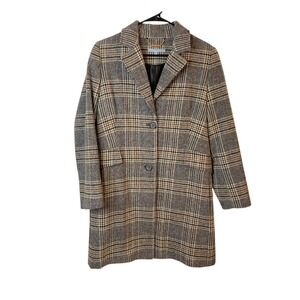 Antonio Melani Women's Plaid Wool Blend Coat Size 8 Career Wear